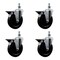 Service Caster 5 Inch Hard Rubber 12 Inch Threaded Stem Caster Set with Brake SCC-TS20S514-HRS-PLB-121315-4 - alternate 1